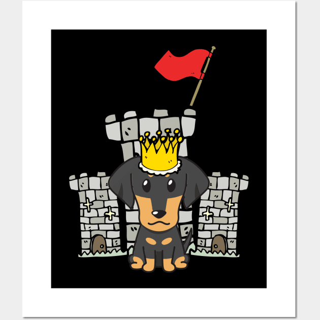 Funny dachshund is the king of the castle Wall Art by Pet Station